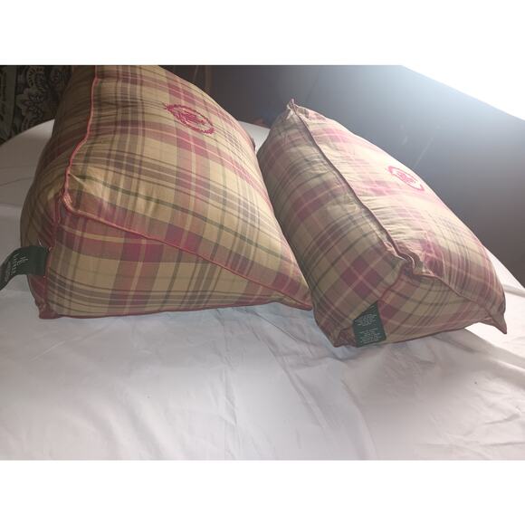 Vtg Ralph Lauren Green Label Plaid Triangle Decorative Country lot of 2 pillows - Picture 4 of 8